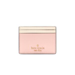 New Kate Spade Madison Small Slim Card Holder Rose Smoke Multi